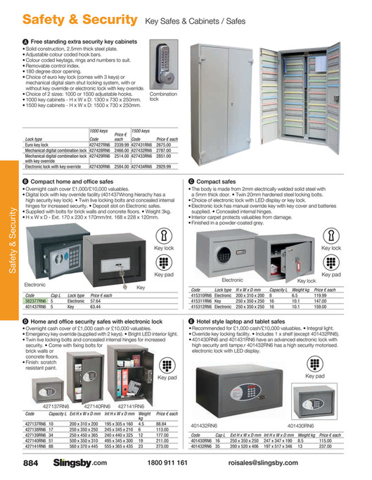 Free standing extra security key cabinets