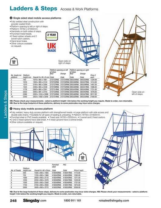 Platform Pvc Heavy duty access platform - 8 tread, PVC