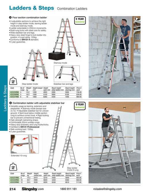 Stair Way Rung Four section telescopic ladder