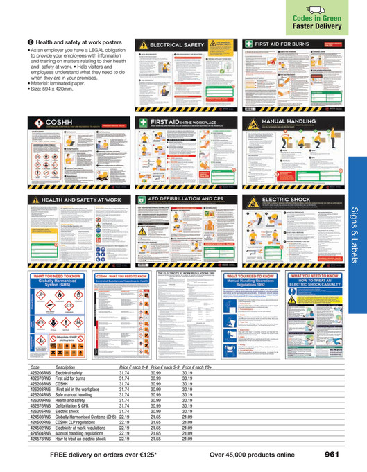 COSHH safety poster