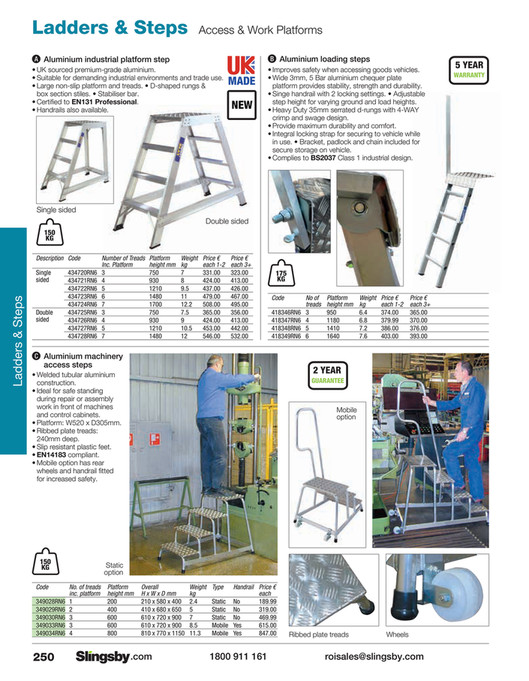 Heavy duty access platform - 8 tread, PVC