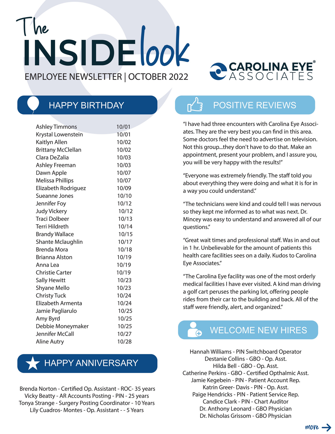 Carolina Eye Associates THEINSIDELOOK_oct Page 1