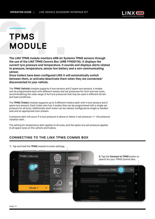 Linx Module Rt3096 ARB 4x4 Accessories - LINX Operation Guide | 01.12.22 - Page 70-71