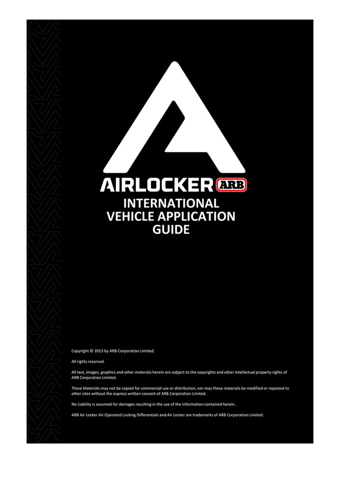 ARB 4x4 Accessories - air-locker-application-guide - Page 1