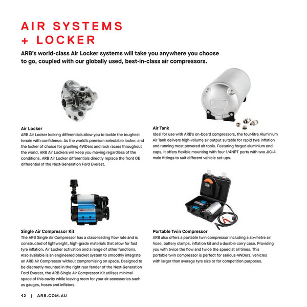 Compressor Locker ARB 4x4 Accessories - ARB Ford Everest Persona Brochure - Page 40-41