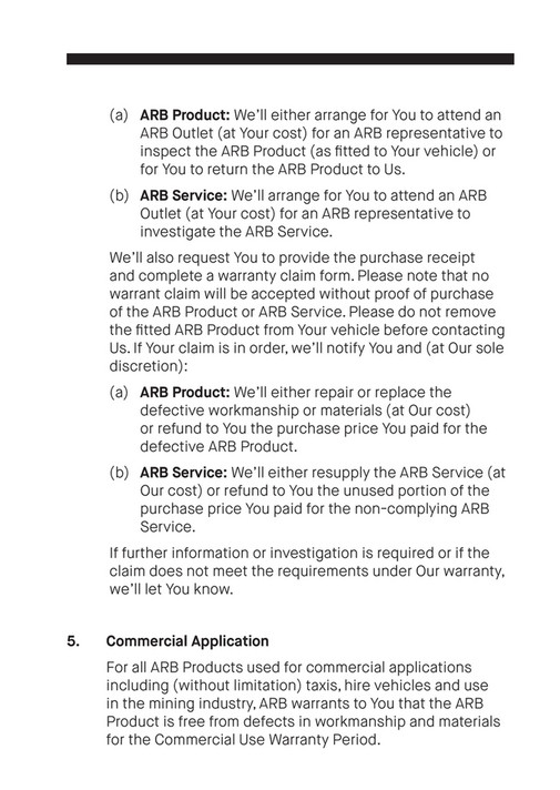 ARB 4x4 Accessories - ARB Warranty Booklet New Zealand - Page 4-5