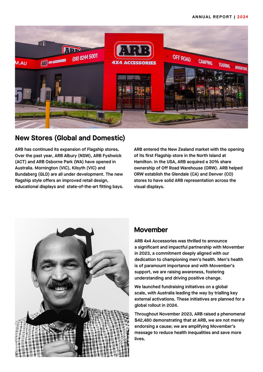 ARB 4x4 Accessories - ARB 2024 Annual Report - Page 2-3