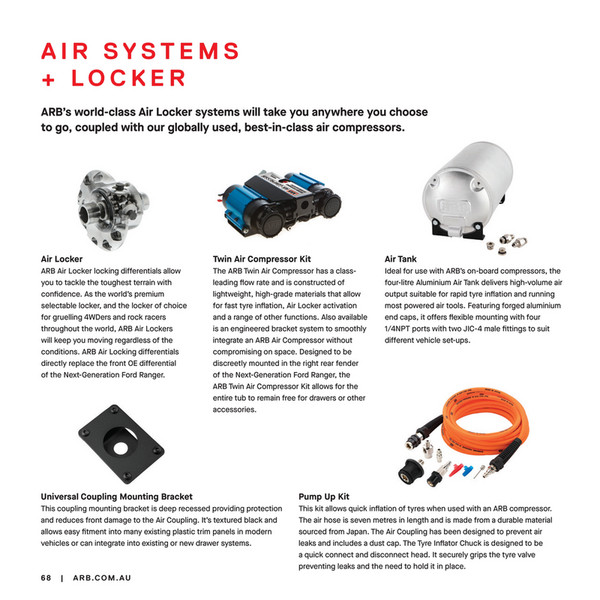 Compressor Locker ARB 4x4 Accessories - ARB Ford Ranger Persona Brochure - Page 70-71