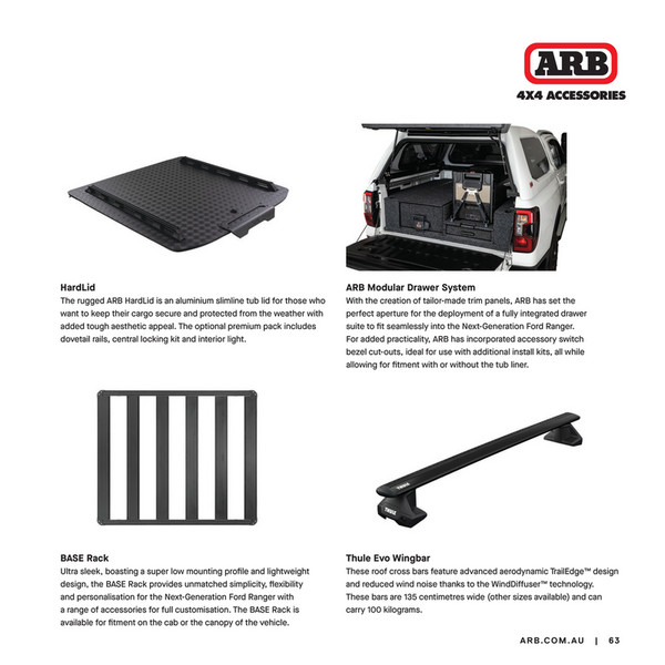 ARB 4x4 Accessories - ARB Ford Ranger Persona Brochure - Page 62-63