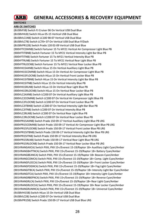 ARB 4x4 Accessories - Export Vehicle Application Guide (EVAG) - May ...