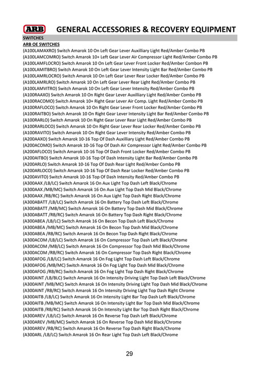 ARB 4x4 Accessories - Export Vehicle Application Guide (EVAG) - May ...