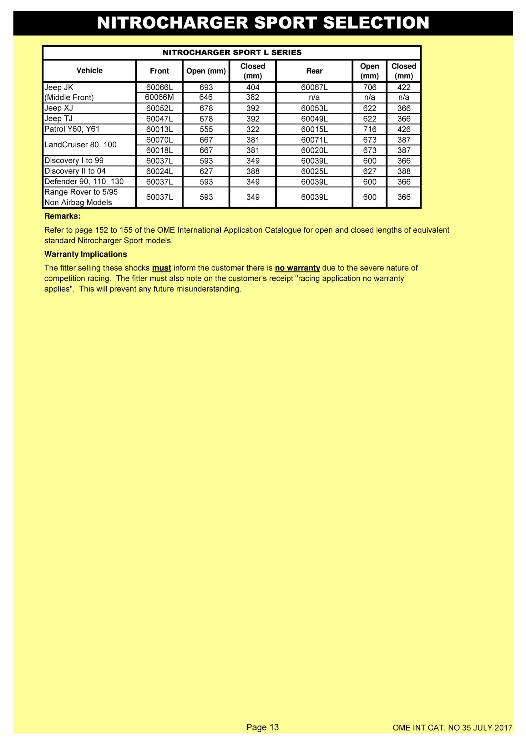 Arb 4x4 Accessories Old Man Emu International Application Catalogue Number 35 Page 64 65