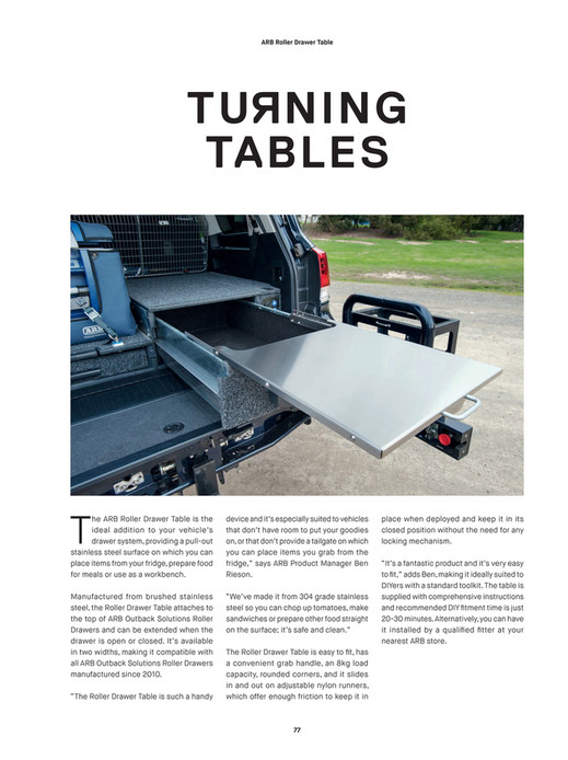 Factory Arb Table ARB 4x4 Accessories - ARB 4x4 Culture - Issue 50 - Page 76-77
