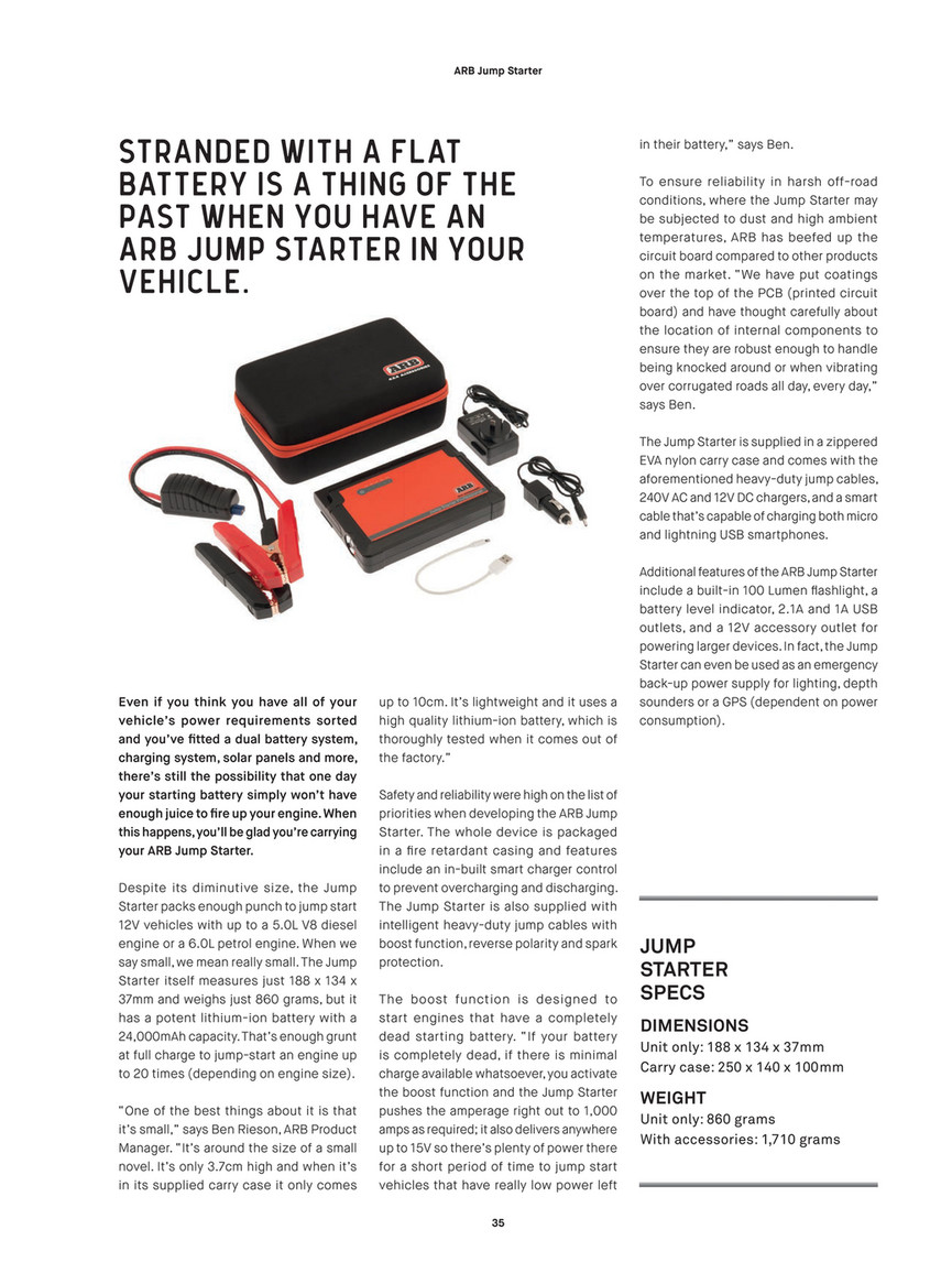 arb jump starter specs