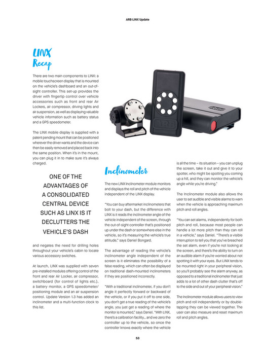 Linx Vision Controller ARB 4x4 Accessories - ARB 4x4 Culture Issue 53 - Page 52-53