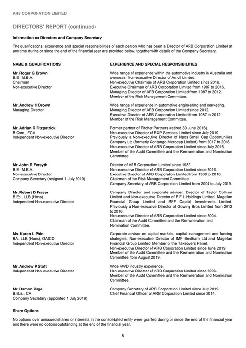 ARB 4x4 Accessories - 2019 ANNUAL REPORT - Page 12-13