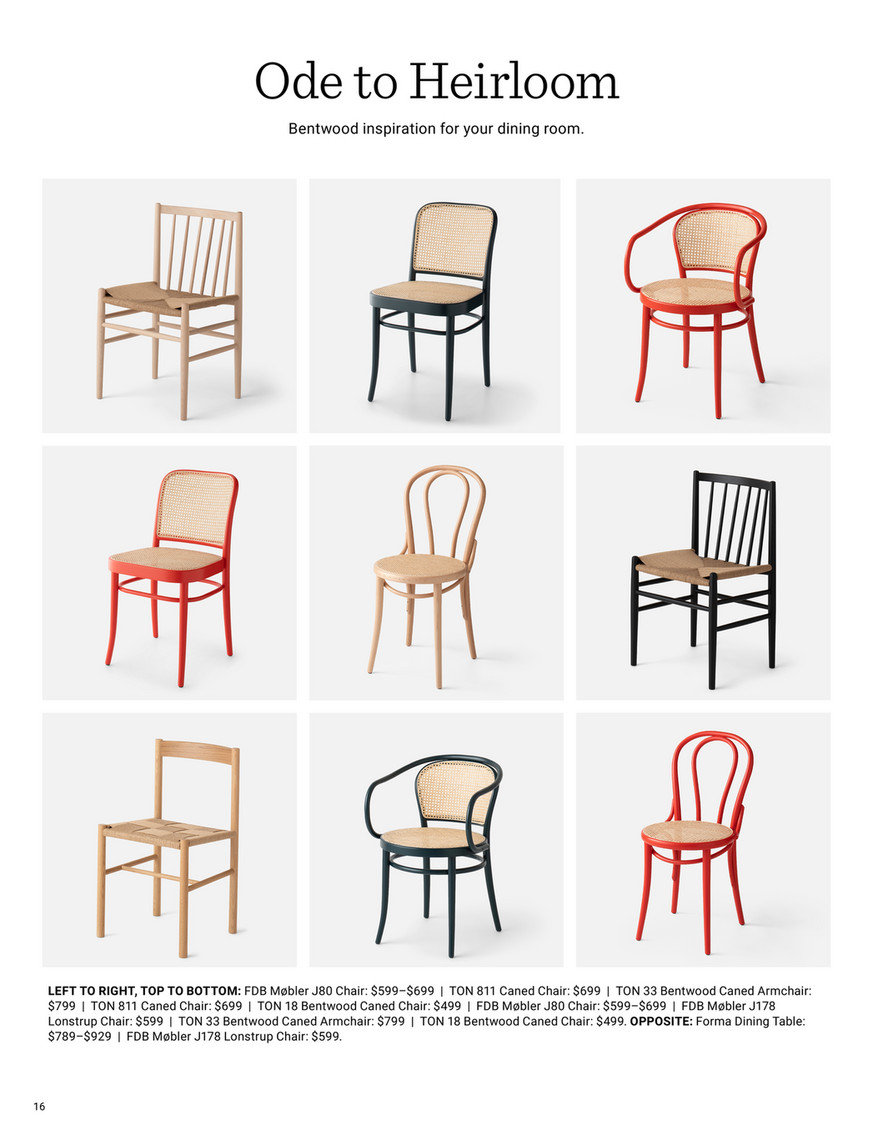 Schoolhouse - Spring 2024 Catalog - TON 811 Caned Chair in Persimmon