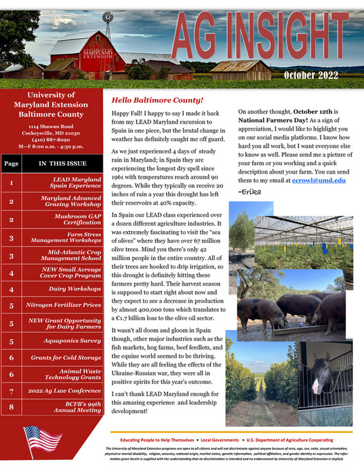 University Of Maryland Extension 2022 October 1 Page 1
