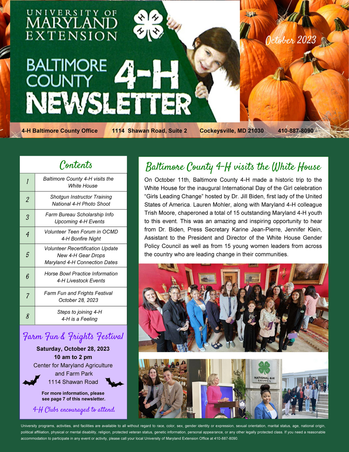 University of Maryland Extension - Baltimore County 4-H News - OCTOBER ...