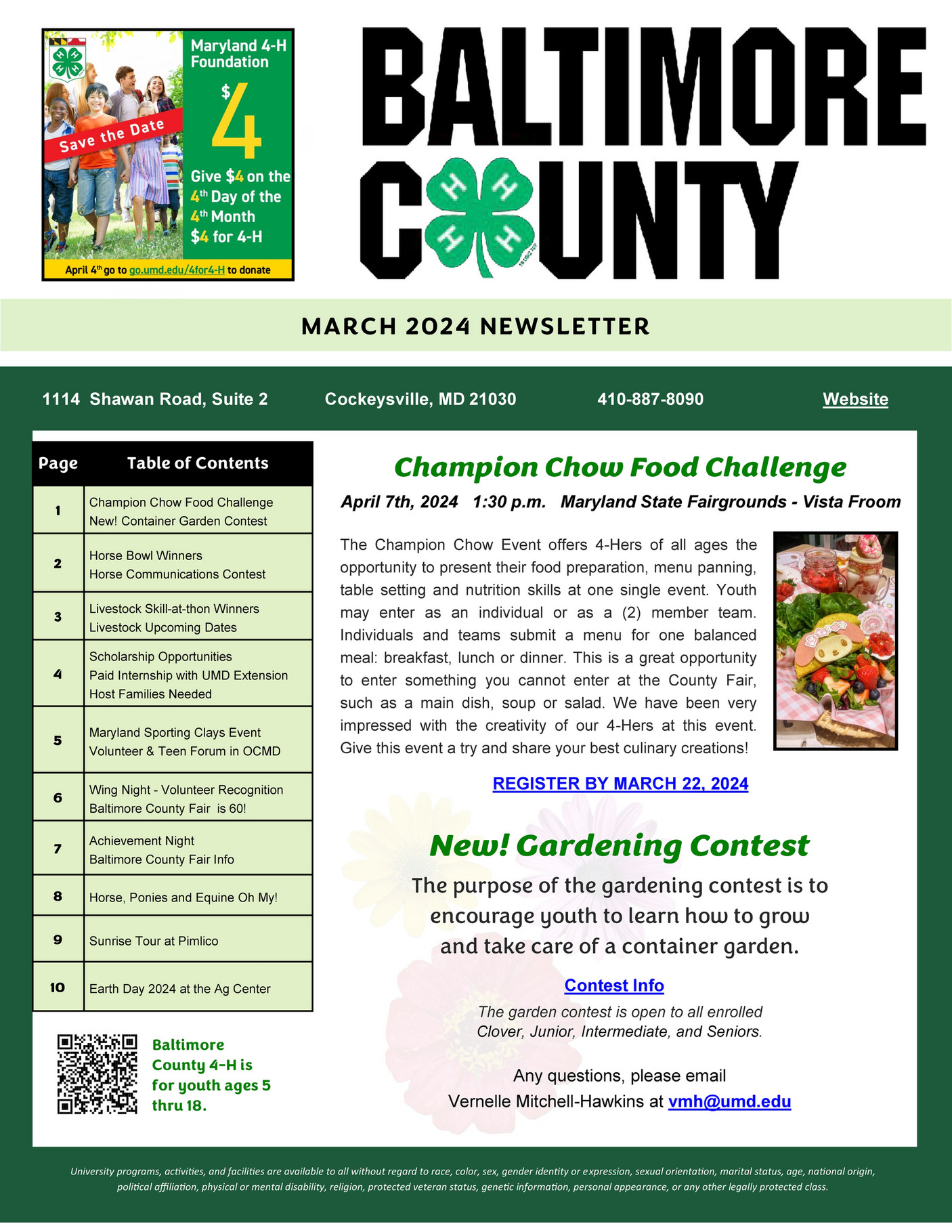 University of Maryland Extension - Baltimore County 4-H - MARCH 2024 ...