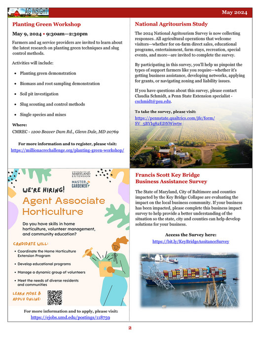 University of Maryland Extension - May 2024 - AG INSIGHT - Page 2-3