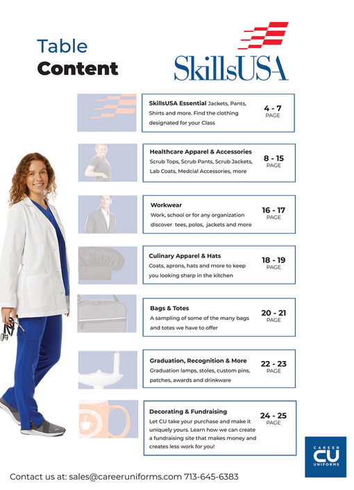 Career Uniforms CU Catalog 2022 SkillsUSA Page 23