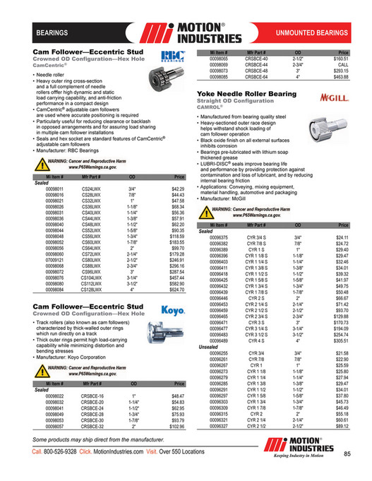 Motion - Motion-Bearings-Product-Catalog - Page 86-87