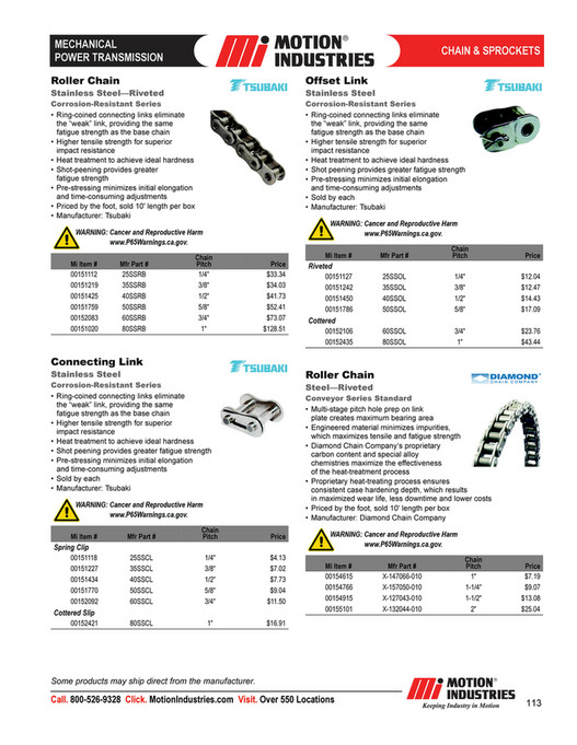 Mro Chainwheel Motion - MechanicalPowerTransmissionProductCatalog - Page 116-117