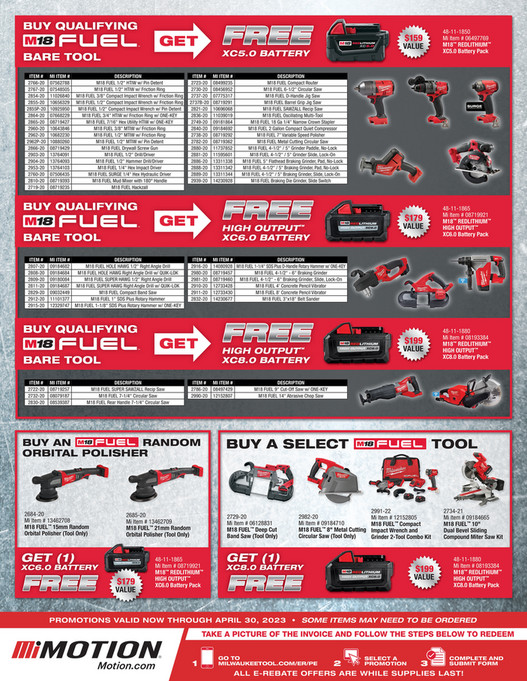 Motion - Milwaukee Q1 2023 E-Rebate Flyer - Page 2-3