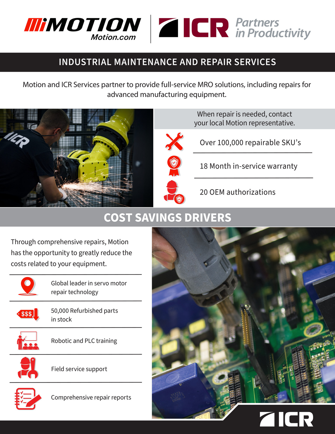 Motion Motion Industries and ICR CoBranded Line Card Page 1