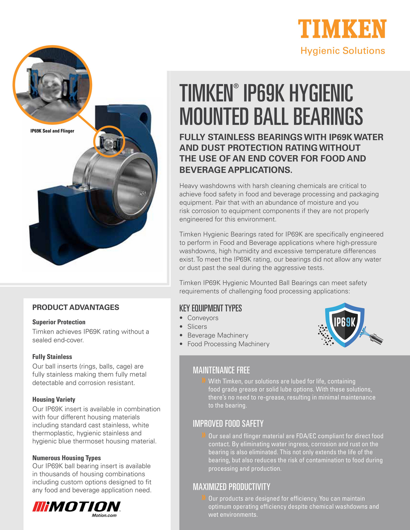 Motion 11476 MOTION IP69K Hygienic Ball Bearing Sell Sheet Page 1 motion-11476-motion-ip69k-hygienic-ball-bearing-sell-sheet-page-1
