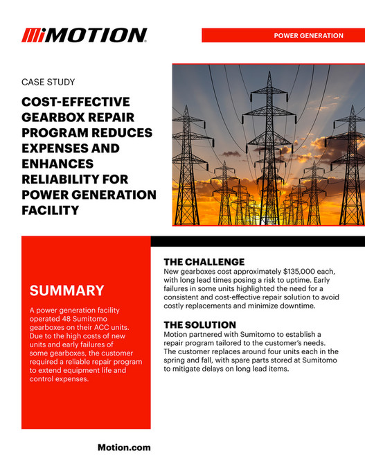 Motion - Motion - Power Generation - Gearbox Repair Program - Case ...
