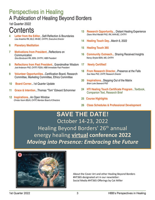 Healing Beyond Borders - 1st Quarter 2022 Newsletter - Page 2-3