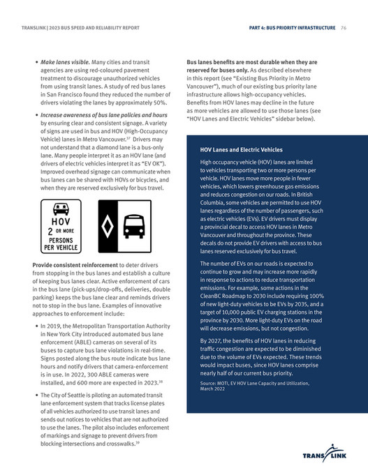 Target Red Bus Display TransLink - Bus Speed and Reliability Report 2023 - Page 78-79