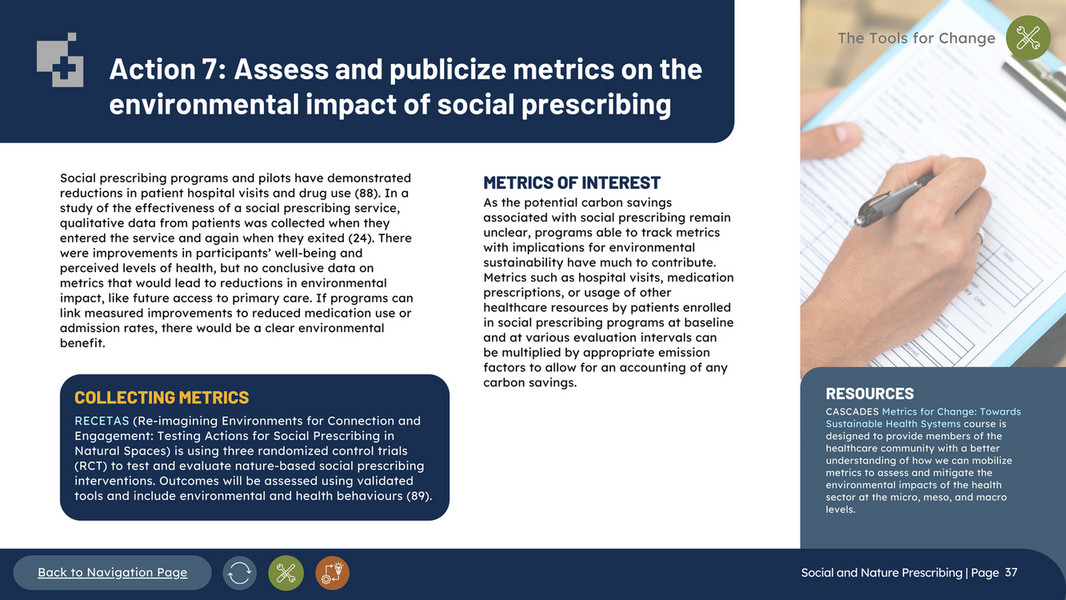 CASCADES - Social and Nature Prescribing playbook - Page 37