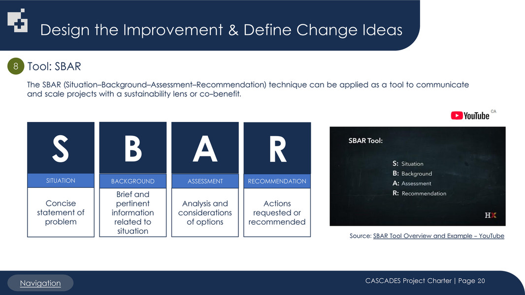 Network Sbar CASCADES - CASCADES QI Project Charter Template_v. April 2026 - Page 19