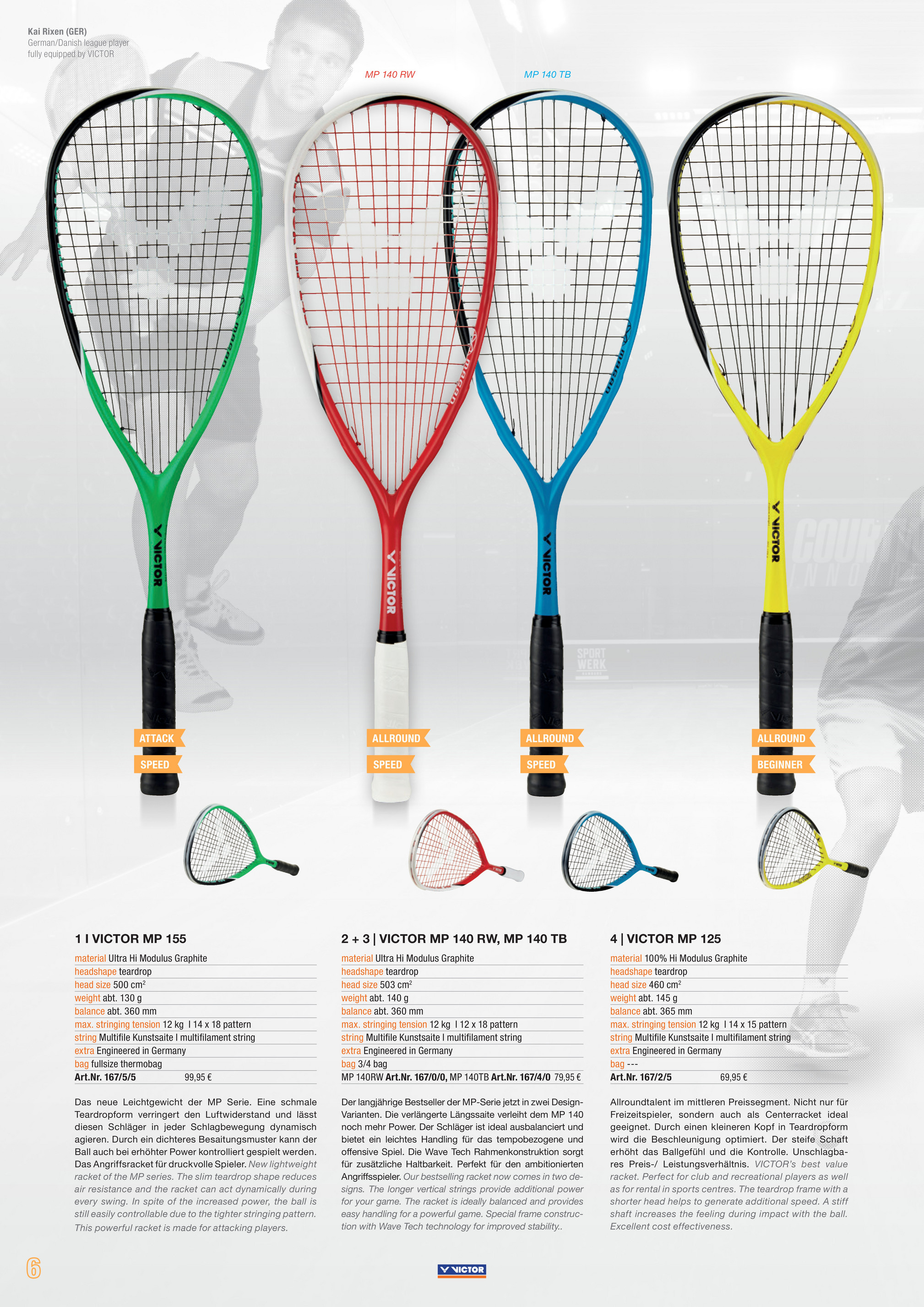 Executie parachute Herdenkings VICTOR Sport s.r.o. - VICTOR Squash katalog 2017 - Stana 4-5 - Created with  Publitas.com
