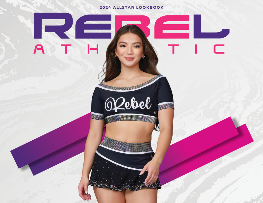Rebel Athletic Cheerleading Uniform California CA Adult M Crystal Black  Blue