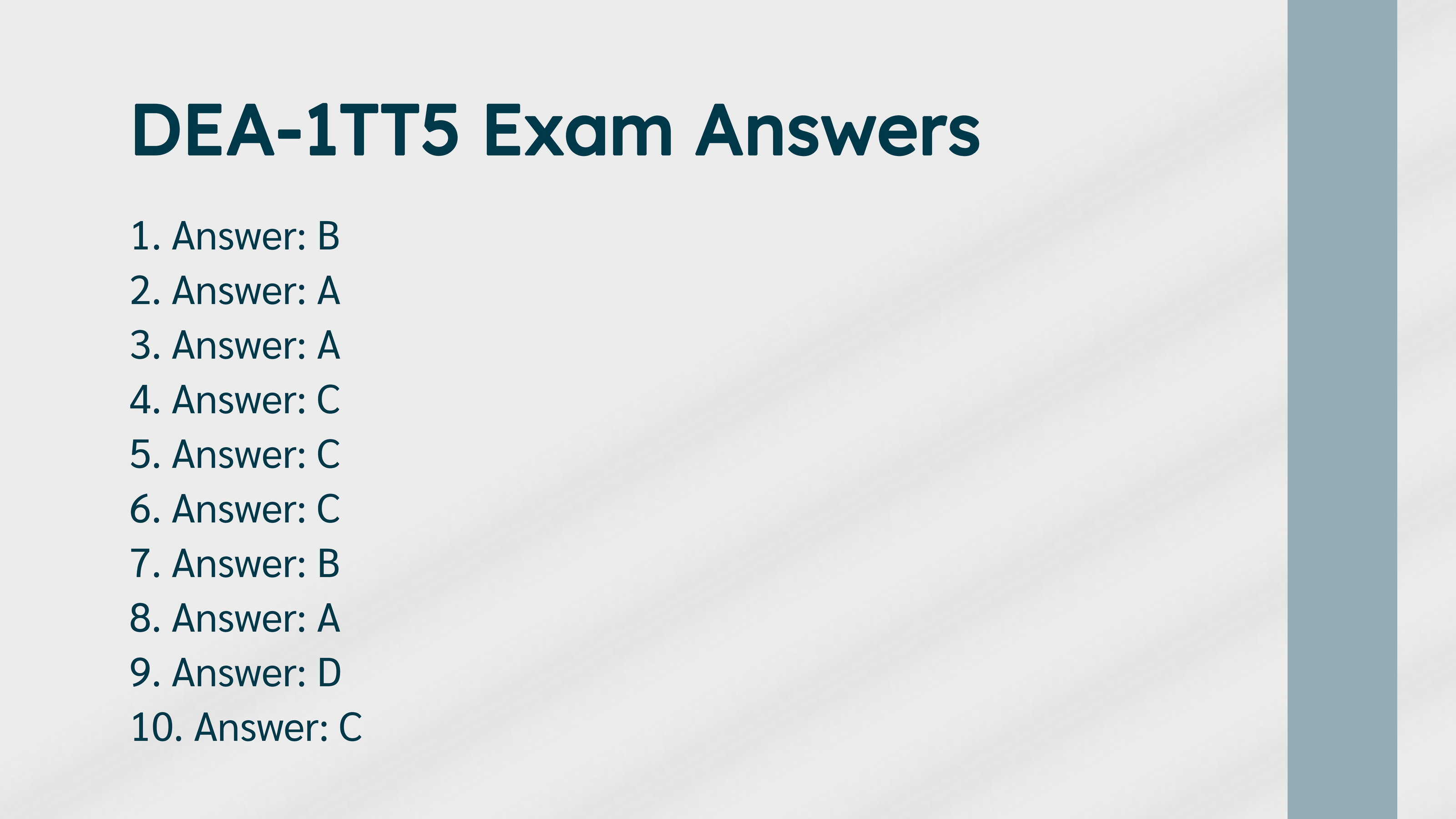 Certification DEA-1TT5 Test Answers