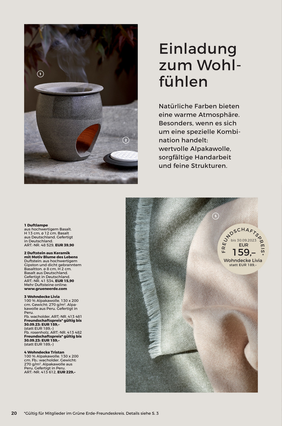Online-Katalog Zuhause Grüne Erde - Duftstein aus Keramik mit