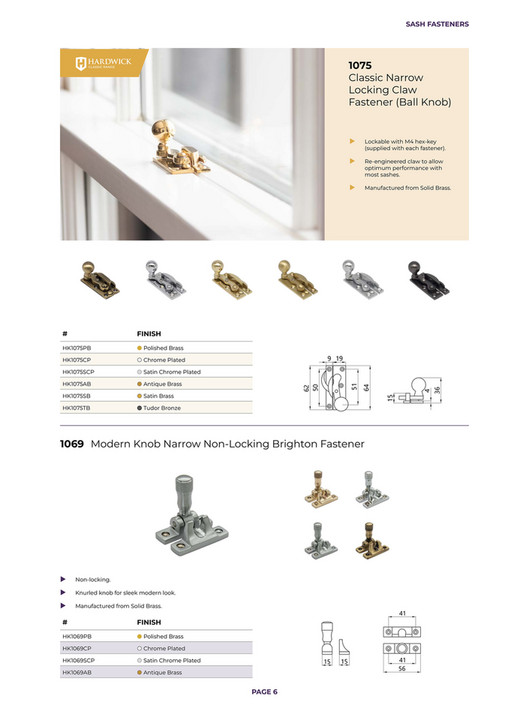 Hardwick Sash Hardware Brochure - Page 4-5 - Created with Publitas.com