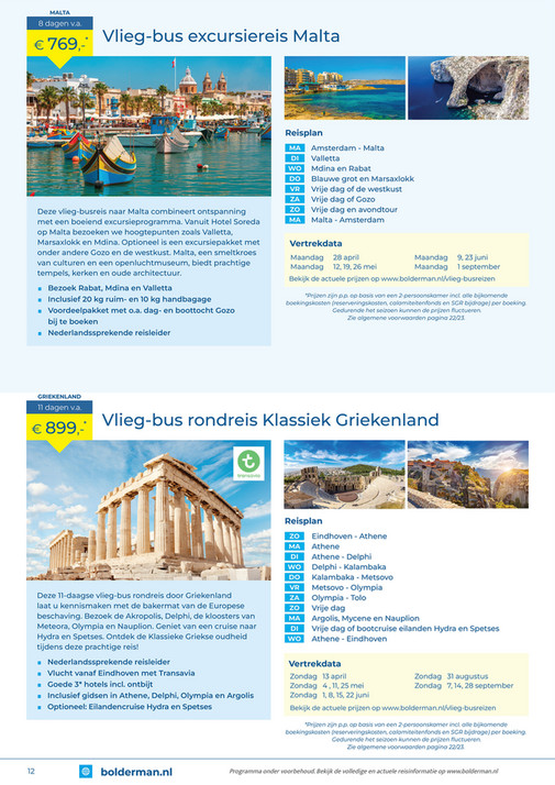Bolderman - Brochure vlieg-busreizen 2025 - Pagina 12-13