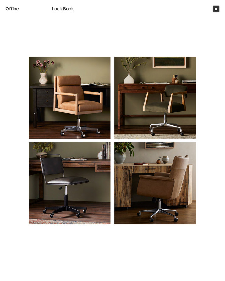 Nash leather swivel online desk chair