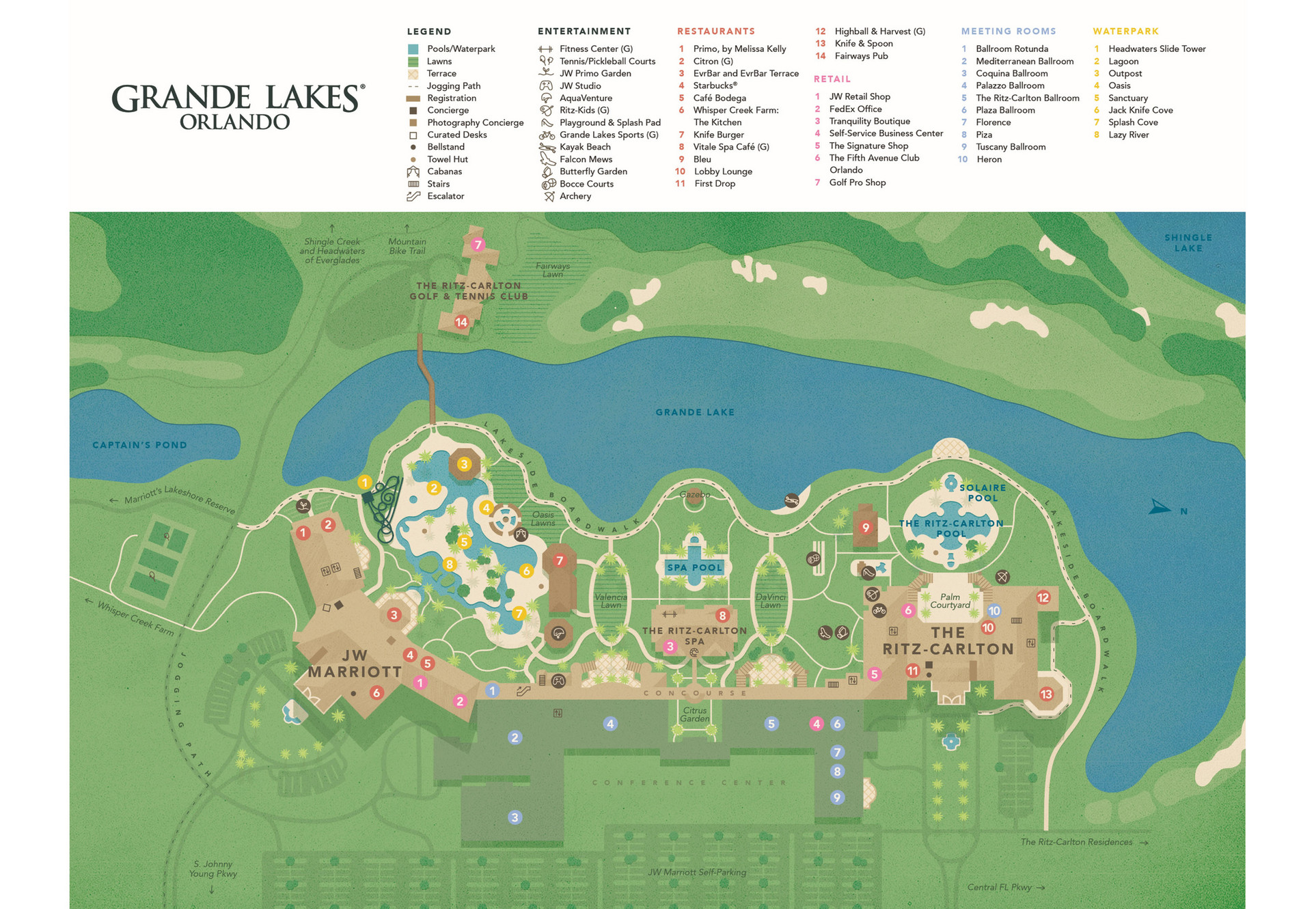 Grande Lakes Orlando GLO Resort Map 2023 Page 1