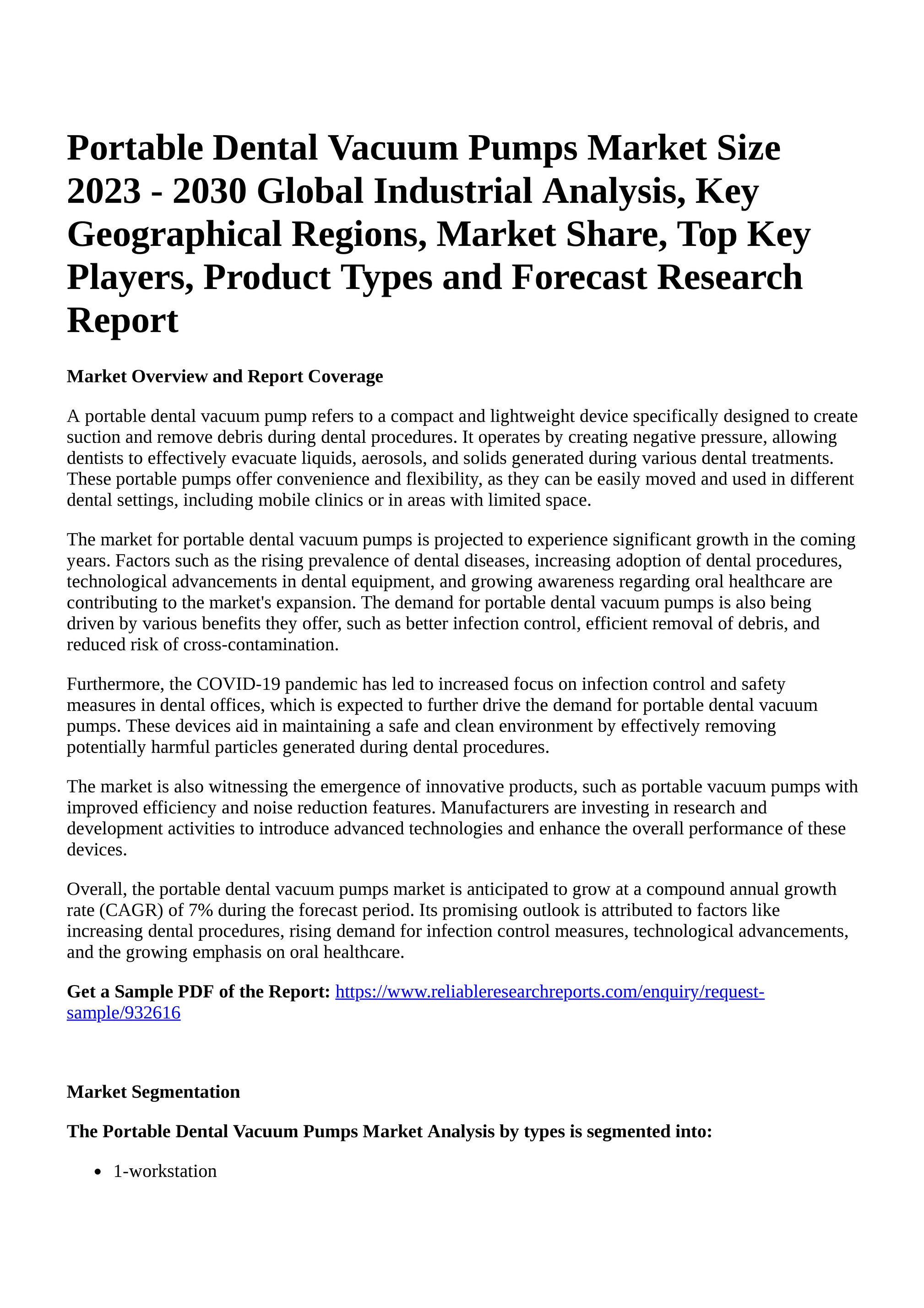 Vacuum Pump Market Size, Share & Growth Report, 2030