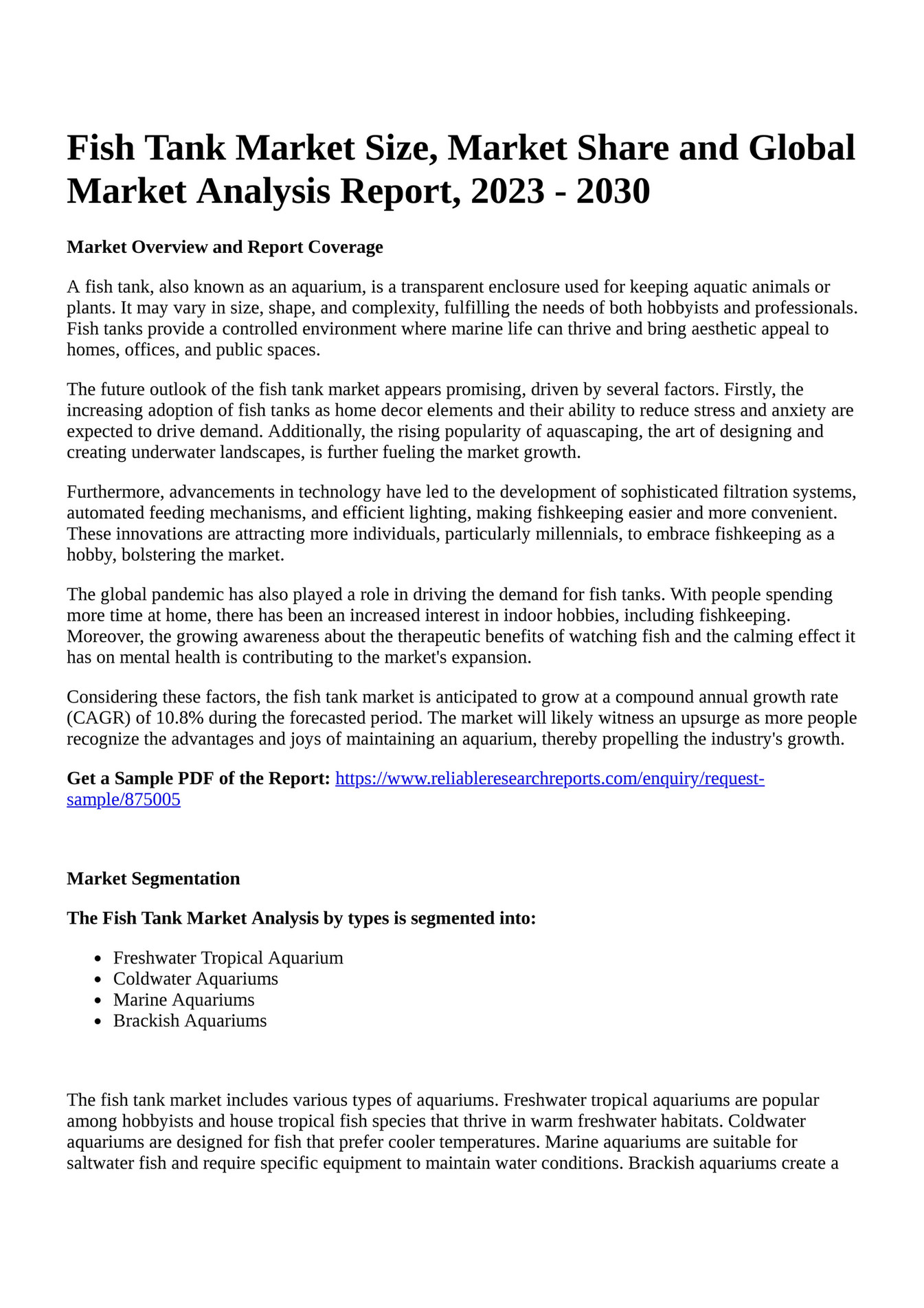 Marine Aquarium Market Share Analysis preview