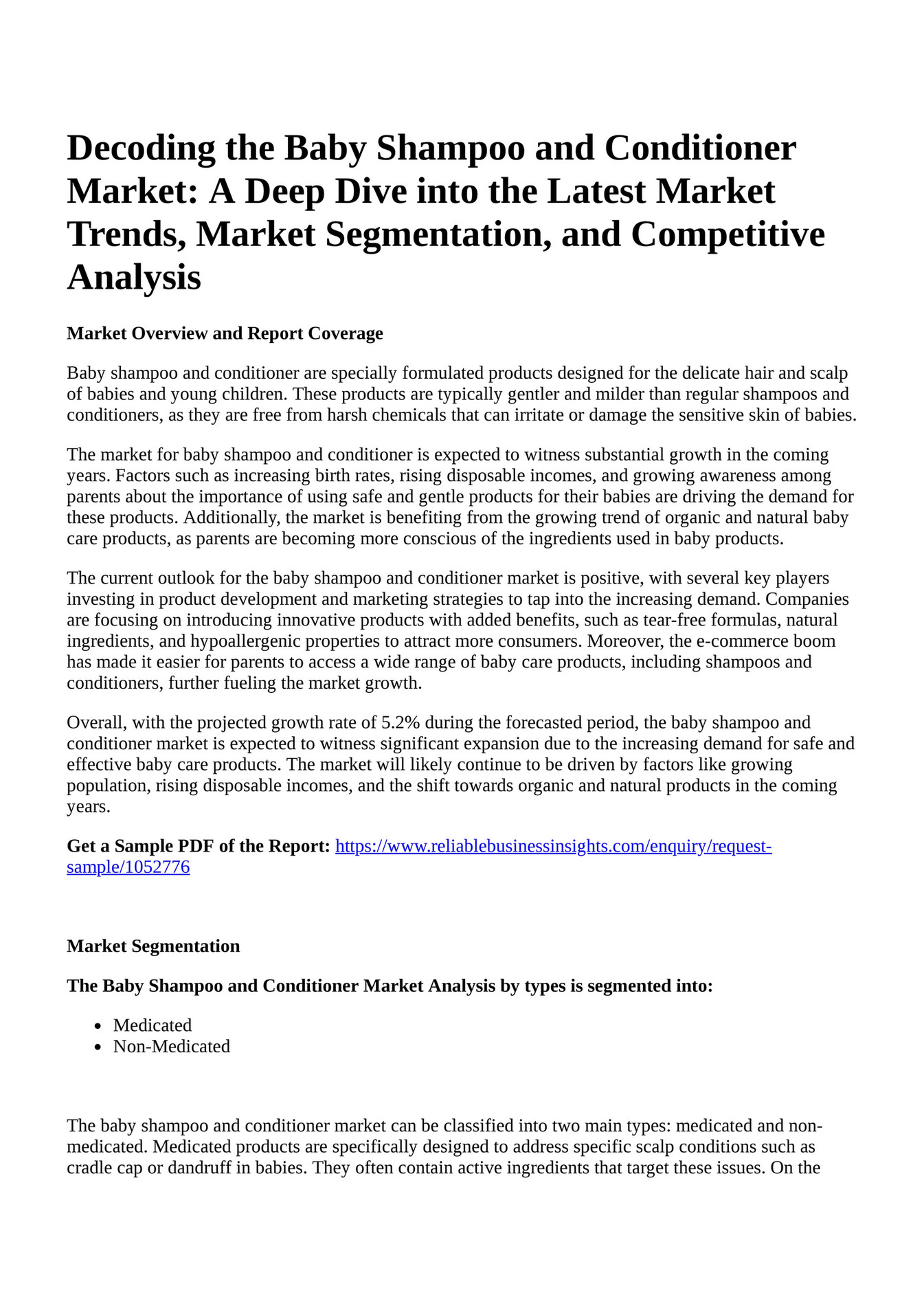 Reportprime Decoding the Baby Shampoo and Conditioner Market A Deep