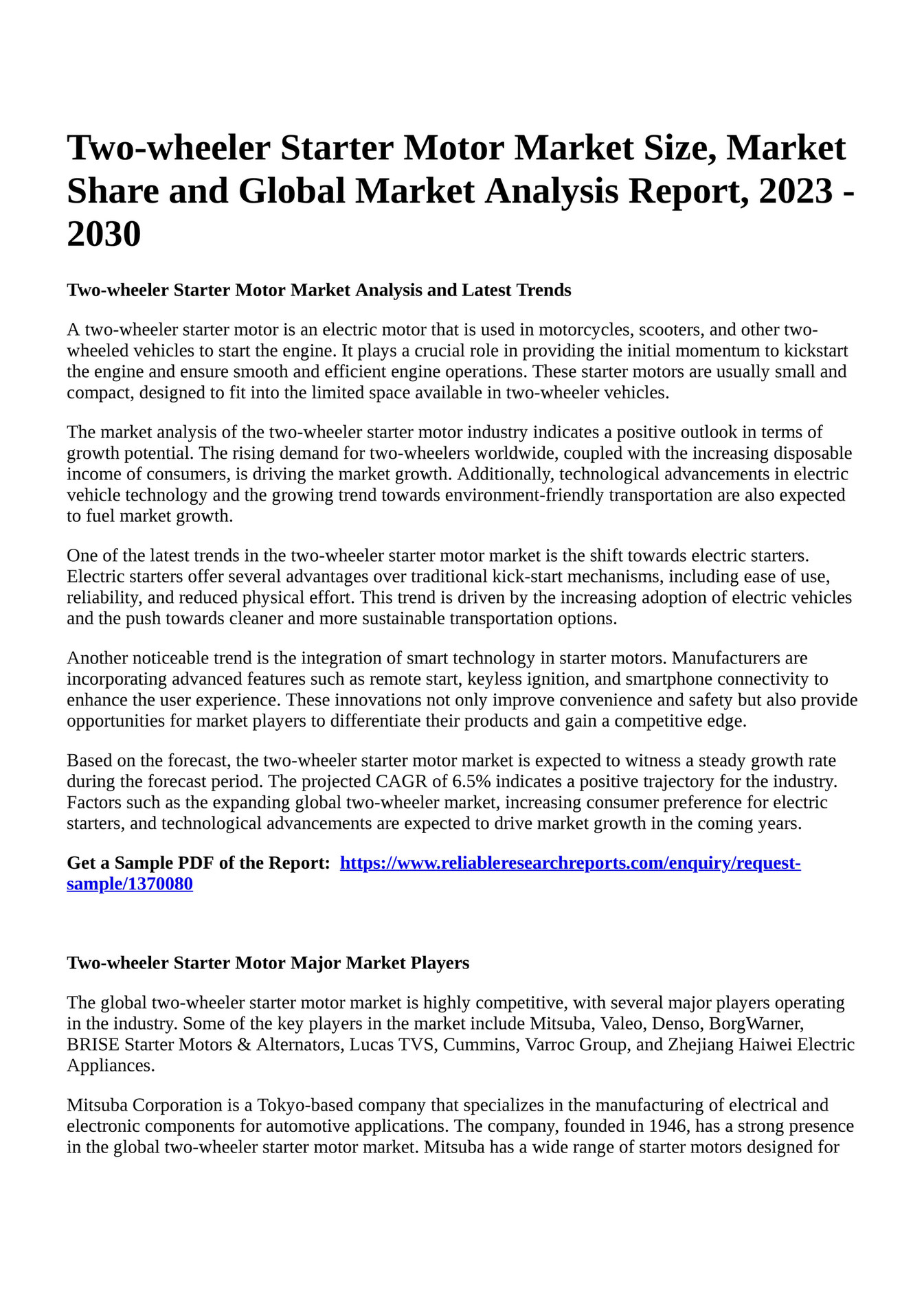 two wheeler starter motor price