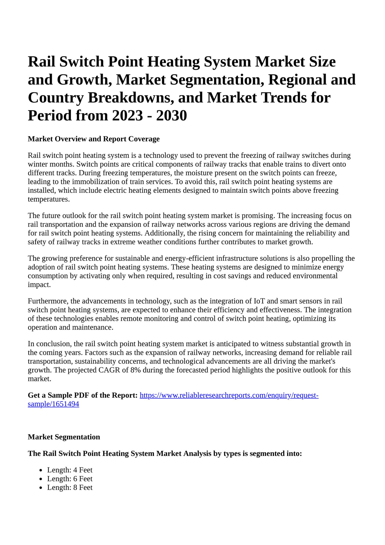 Reportprime - Rail Switch Point Heating System Market Size And Growth 