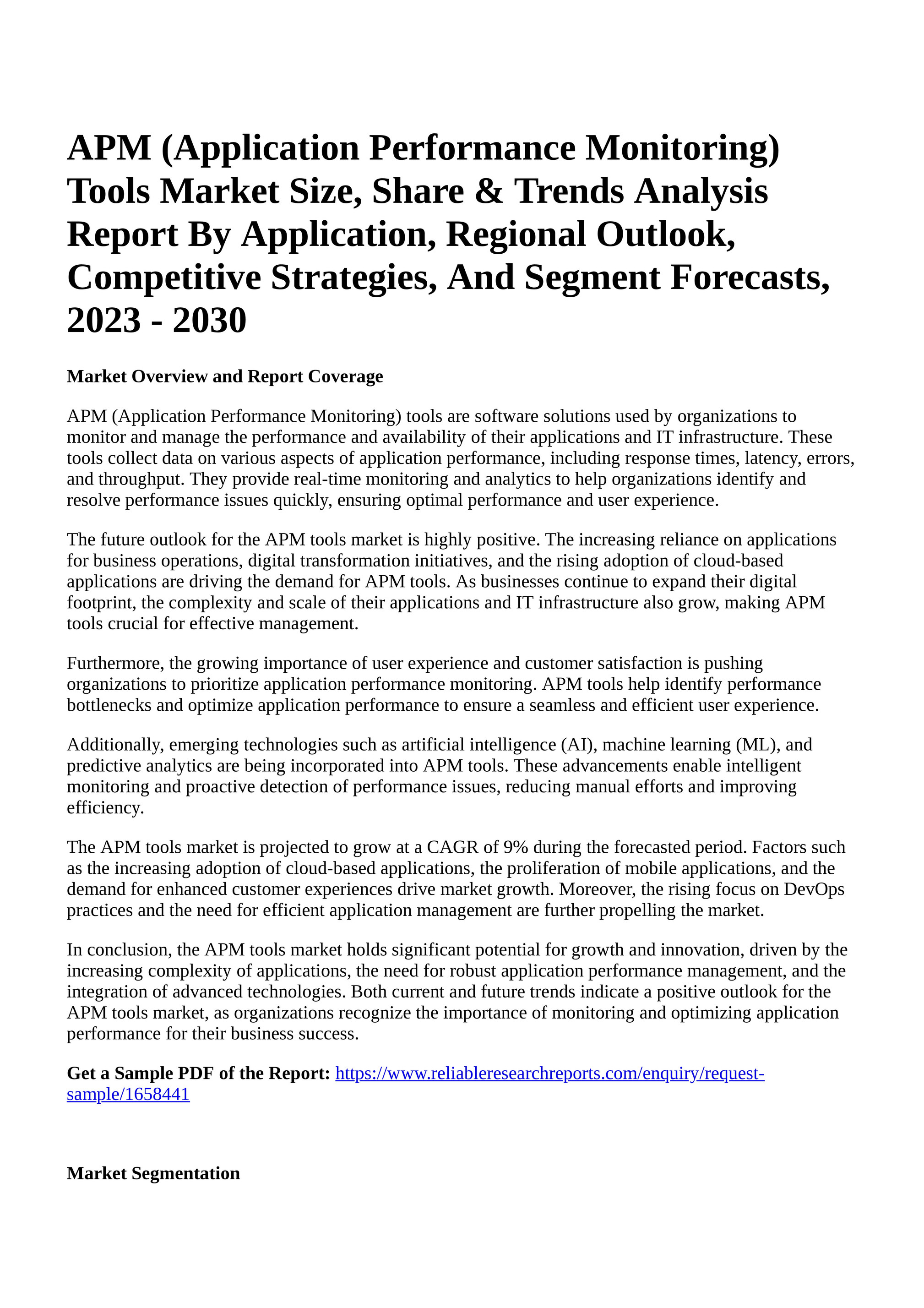 Reportprime APM Application Performance Monitoring Tools